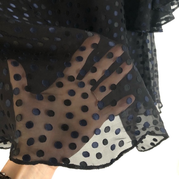 💙 Black Rachel Zoe polka dot swing top 💙 Sz S - Picture 4 of 8